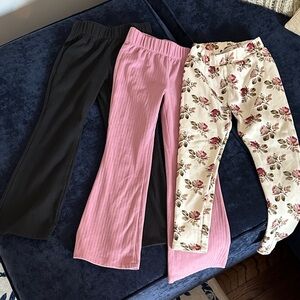3 pairs GAP Kids Leggings - Black, Pink, Floral